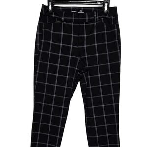 High Rise Black Plaid Skinny Pants